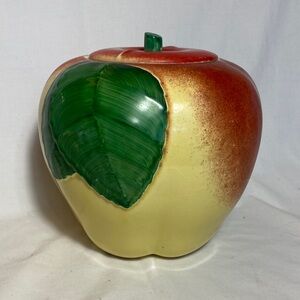 Vintage (1940’s) Hull Pottery Blushing Apple Cookie Jar - Add Pop of Art to Home